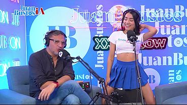 Petite brunette MayraOficial cums like crazy on the Sybian machine on the set of the JuanBustos Podcast!