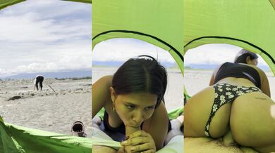 My neighbor loves camping when her husband fishes she rides my thick cock