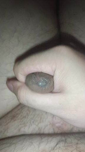Fat fucks horny at night, so he secretly masturbates in bed