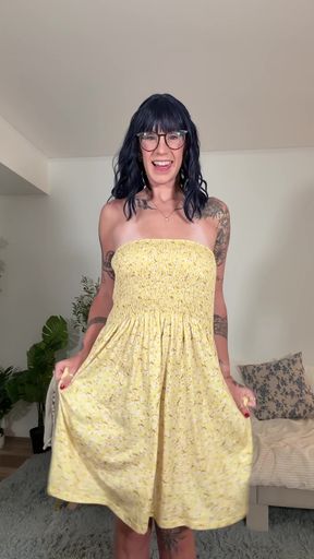 Woman in yellow dress