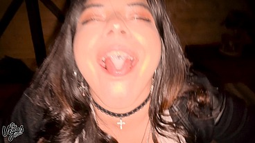 Anniversary Cabin POV: My Wife Sucked Me Off in the Dark, Swallowed My Load & Teased Her Tits - The Vegas Homemade Blowjob