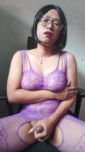 Shemale Solo Masturbation & Orgasm