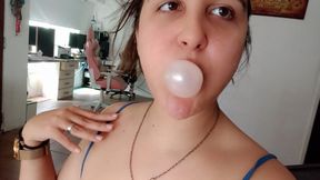 Doing Huge and Messy Bubblegum Bubbles - Bunny Looner