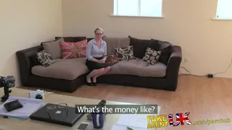 Shy British amateur deep throats and takes anal in office audition