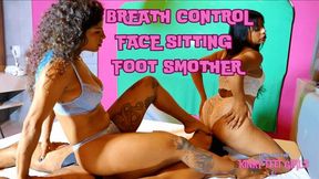 Breath Control Punishment: Double Face Sitting & Foot Smother by Mibby and Víbora
