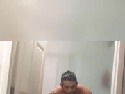 Sexiest man in work at fitness room came back to my place and took shower