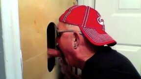 Two lustful buddies get a fantastic glory hole suck off