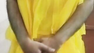 Indian Queer Crossdresser Gaurisissy gonzo fuck-fest in yellow Lehenga