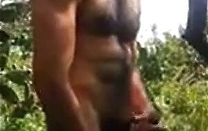Big-Cock Latino Public Forest Masturbation Solo