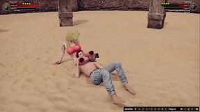 Tiffany Hanz VS Sub Twink (Naked Fighter 3D)