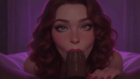 AI redhead deepthroating black dick in a club setting just for fun