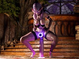 Lewd with Portals by Redvoidcgi (Vampire with a biggest weenie bangs and fills her own vagina throughout her own portal)
