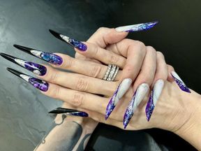 New long nails, new shape and new length - Gothic almond, Tapping and Finger crunching