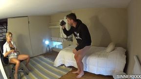 behind the scenes - filming horny office wife pov - cherry kiss
