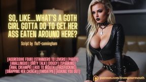 Goth girl gets her ass eaten and fucked