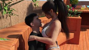 Reunion 46 - Jennifer Rides John's Dick on the Terrace