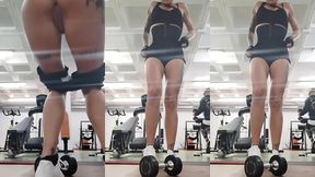 exhib je retire mon short a la salle de sport