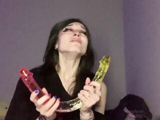 dumb punk spits n explores recent gummy worm double sex toy