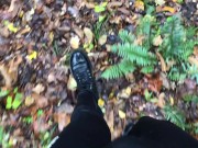 19 year old frat boy Jesse Gold walks around and jerks off in the woods