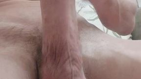Amateur guy shows off massive mushroom head cock