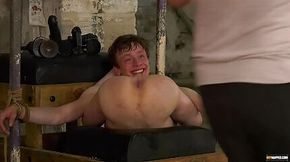 Gay Alex Faux restrained for rough anal play