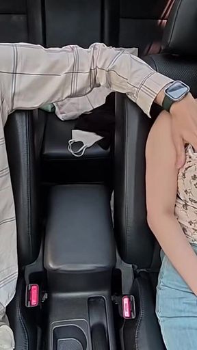 Megaton Boobs You Can See Even Through Her Clothes. Car Blowjob, Cum in Mouth, She Swallows It All!