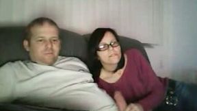 Cute brunette girlfriend plays with my dick on webcam