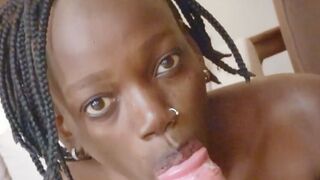 Rough Sex with Ebony Milf - Busty Black Mom Rides Hard On White Dick