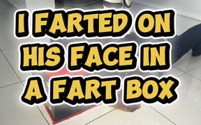 African Mistress Farts on His Face in a Fart Box