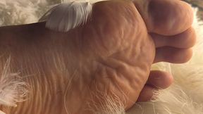 Fluffy Sole Close-Up: Heel Comfort and Skin Texture