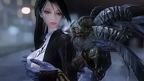 Skyrim - A Motorcycle Catsuit Woman Came To A Monster Hotel