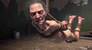 Elderly Granny Tied up - Terrified yet Craving Dick in Her Old Pussy