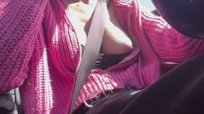 Car ride compilation with Artemisia Love and her juicy big boobs