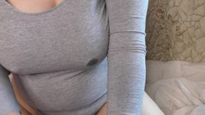 Bareback sex with a big boobed girlfriend in a lot of different pose until her pussy get filled with cum! - Milky Mari