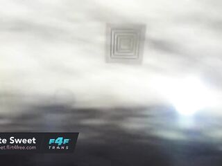 Celestte Fascinating on F4F Trans - Breasty College Tranny Jerks Her Thick Uncut Weenie