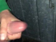PISSING, JERKING, CUMMING Outdoors. HARD Uncut COCK Pee!