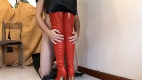 New red boots boot fuck and legjob