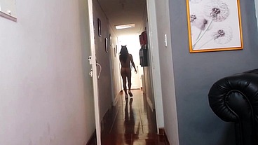 TS Angelique - funny nude jokes and some troubles with a broken cam