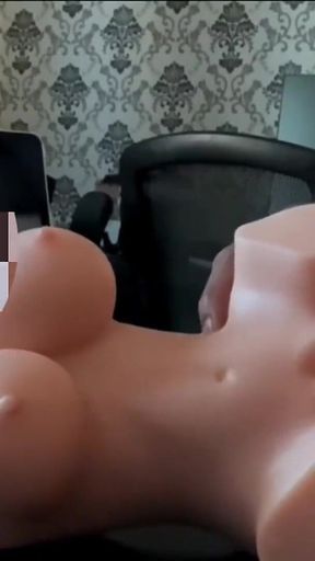 BBC Fucking Doll While Watching Porn