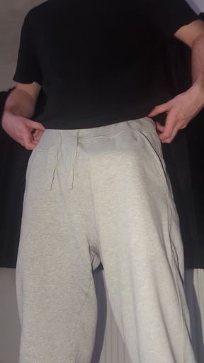 Adult male in sweatpants