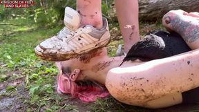 Caramel Punishes Courtney with Muddy Bare Feet and Dirty Sneaker Worship (Full HD 1080 )