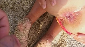 Hot Hairy Milf Pees On Guy At The Beach and Gets Her Asshole Pissed