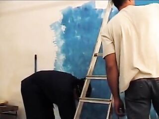 Glamorous golden-haired honey double permeated rimming three-some...cum on booty