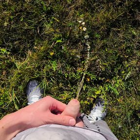 Cute Desperately Moaning 18 Teen Boy Can&#039;t Hold Pee so he Peeing in Nature. Male Public Peeing 4K