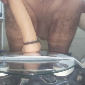 Butt dildo and I pee with pleasure