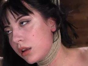 Submissive Goth Girl is Bound, Tormented, and Made to Cum