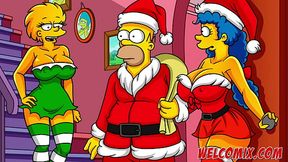 Christmas Present! Giving his wife as a gift to beggars! The Simptoons'Simpsons Hentai