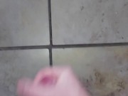 Before Shower Wank precum Squirting and then Cumshot Normal