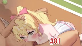 Busty tennis club MILF gives a hot blowjob