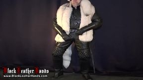 BlackLeatherHands WHIT BIG DILDO AND COCK IN WHITE FUR